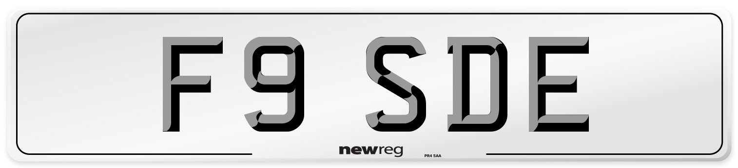 F9 SDE Number Plate from New Reg